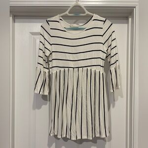 First Looks Black and White Striped Blouse